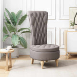 Slipper Chair Taupe 56.5 x 70 x 110 cm Fabric 42020683