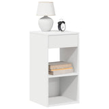 ZNTS Bedside Cabinet with Drawer White 35x34x66.5 cm 858713