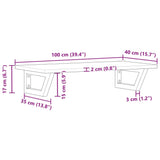 ZNTS Basin Shelf Wall Mounted Steel and Solid Wood Acacia 3302675