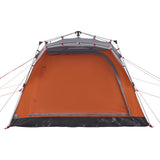 Camping Tent Cabin 4-Person Grey and Orange Quick Release 4004221