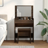 Dressing Table and Stool Brown Oak 60x40x113.5 cm 848219