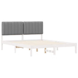 Bed Frame with Upholstered Headboard Light Grey 150 x 200 cm 878043