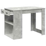 Desk with Drawer and Shelf Concrete Grey 102x62x77.5 cm Engineered Wood 858689