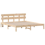 Bed Frame with Headboard Brown 180 x 200 cm Solid Pine wood 872152