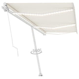 Manual Retractable Awning with LED 600x300 cm Cream 3069602