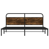 Metal Bed Frame without Mattress Smoked Oak 200x200 cm 3318633