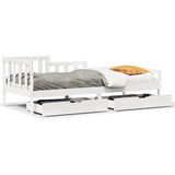 Daybed with Drawers without Mattress White 80x200 cm Solid Wood 3302099