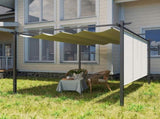 3 x 4m Metal Pergola with Retractable Roof and Roller Shade, Wall-Mounted or Free Standing Garden T3398P317749