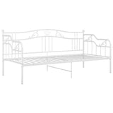 Sofa Bed Frame White Powder-Coated Metal 90x200 cm 324762