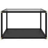 Coffee Table Transparent and Black 60x60x35 cm Tempered Glass 322891