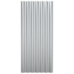 ZNTS Roof Panels 12 pcs Powder-coated Steel Silver 80x36 cm 319137