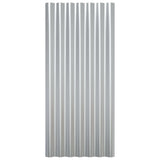 ZNTS Roof Panels 12 pcs Powder-coated Steel Silver 80x36 cm 319137