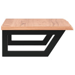 Basin Shelf Wall Mounted Steel and Solid Wood Oak 3302567