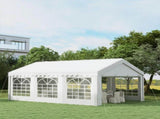 6m x 4m Heavy Duty Garden Gazebo, Galvanised Marquee Party Tent with Removable Sides and Windows for T3398P318643