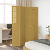 Room Divider 4 Panels Brown Solid Wood Paulownia 358819