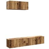 3 Piece TV Cabinet Set Wall-mounted Old Wood Engineered Wood 3329003
