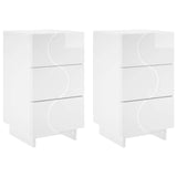 Bedside Cabinet 2 pcs High Gloss White 33.5 x 34.5 x 60 cm 8011432