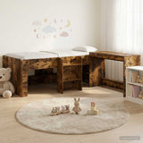 Kids'High Bed Frame with Desk 2 pcs Smoked Oak Engineered Wood 3423442
