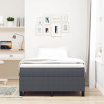 ZNTS Box Spring Bed Dark Grey Small Double Corduroy Fabric 3337398