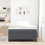 ZNTS Box Spring Bed Dark Grey Small Double Corduroy Fabric 3337398