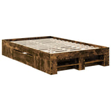 Bed Frame Smoked Oak 120 x 200 cm Engineered Wood 3408778