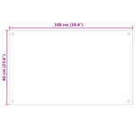 Kitchen Backsplash White 100 x 60 cm Tempered Glass 249462