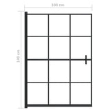 ZNTS Shower Enclosure ESG 100x140 cm Black 150747