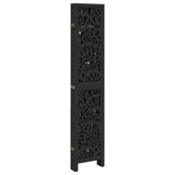 Room Divider 6 Panels Black Solid Wood Paulownia 358763