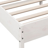 Bed Frame without Mattress White 120x190 cm Small Double Solid Wood Pine 842671