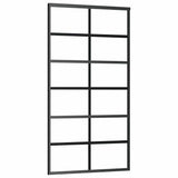 Sliding Door with Hardware Set Black 102x205 cm ESG Glass 3375852
