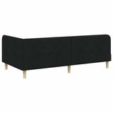 Corner Bed Frame with Headboard Black 90 x 200 cm Fabric 42016571