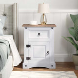 Bedside Cabinet Mexican Pine Corona Range White 53x39x67 cm 282618