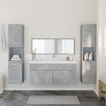 ZNTS 4 Piece Bathroom Furniture Set Concrete Grey Engineered Wood 3308539