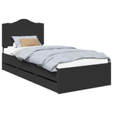 Bed Frame with Drawer Black 100 x 200 cm Engineer Wood 3413444