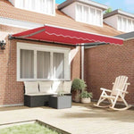 Retractable Awning Manual Red 300x250 cm Fabric 3330157