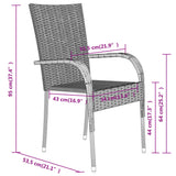 Garden Dining Set Black PE rattan, powder-coated steel, glass 3099397
