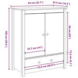 Highboard White 83x41,5x100 cm Solid Wood Pine 823515