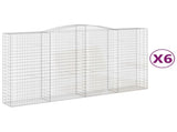 Arched Gabion Baskets 6 pcs 400x50x220/240 cm Galvanised Iron 3147078