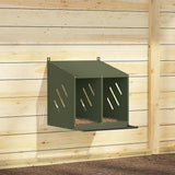 Chicken Nesting Box with 2 Compartments Olive Green Metal 864347