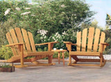 Garden Adirondack Rocking Chair Set of 2 Natural Teak 3154928