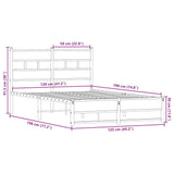 Metal Bed Frame without Mattress Smoked Oak 120x190 cm Small Double 4017215