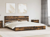 Storage Bed with Drawer Smoked Oak 180 x 200 cm Engineered Wood 3411881