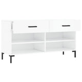 Shoe Bench High Gloss White 102x35x55 cm Engineered Wood 829742