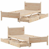 Bed Frame without Mattress 90x190 cm Single Solid Wood Pine 3309791