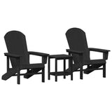 Garden Chair 3 pcs Black Polyethylene 3335832