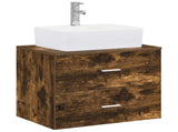Bathroom Furniture Set Smoked Oak Engineered Wood 3404386