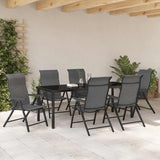 Garden Dining Set 7 pcs Grey Powder-Coated Steel 3379280