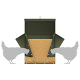 Chicken Feeder Olive Green 40.5 x 45 x 41 cm Cold-Rolled Steel 874667