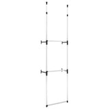 Telescopic Wardrobe System with Rods Aluminium 321112