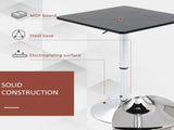 Modern Height Adjustable Counter Bar Table with 360&deg Swivel Tabletop and Electroplating Metal T3398P342992